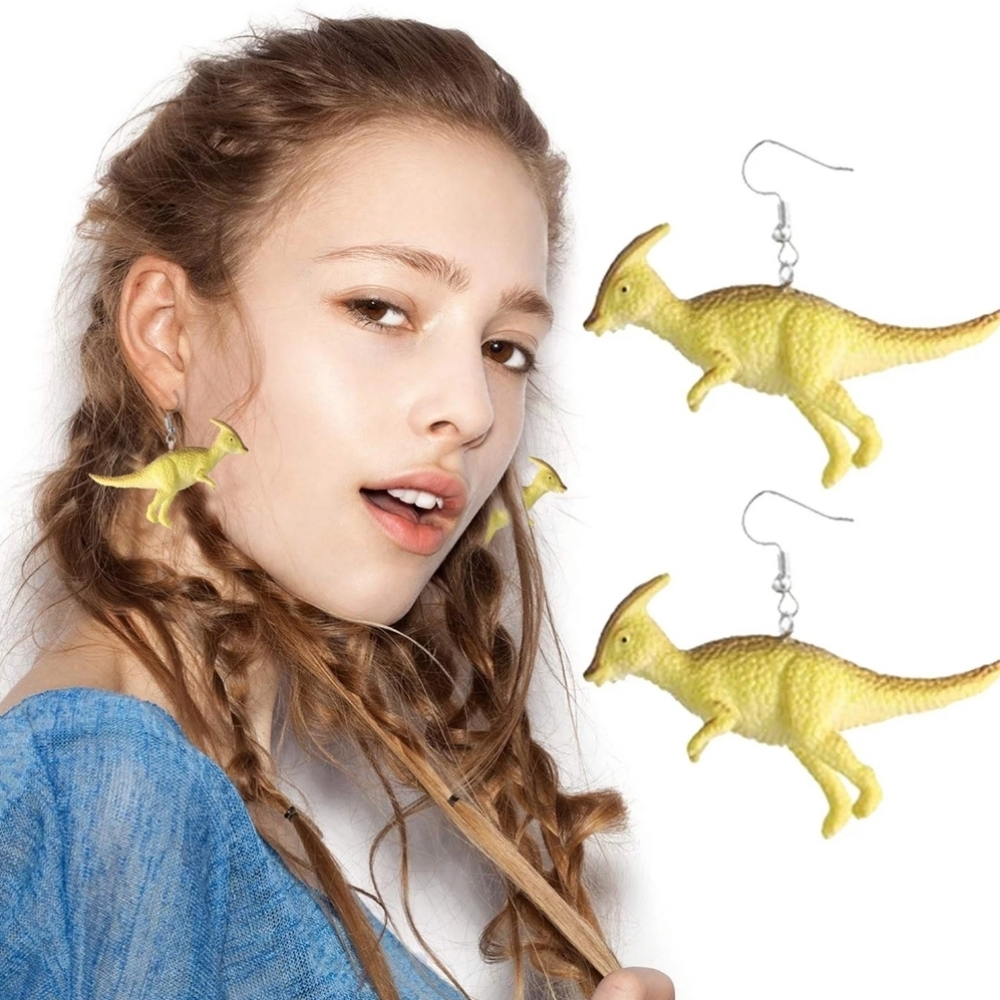 NWT! Poatren Dinosaur Resin Earrings NEW